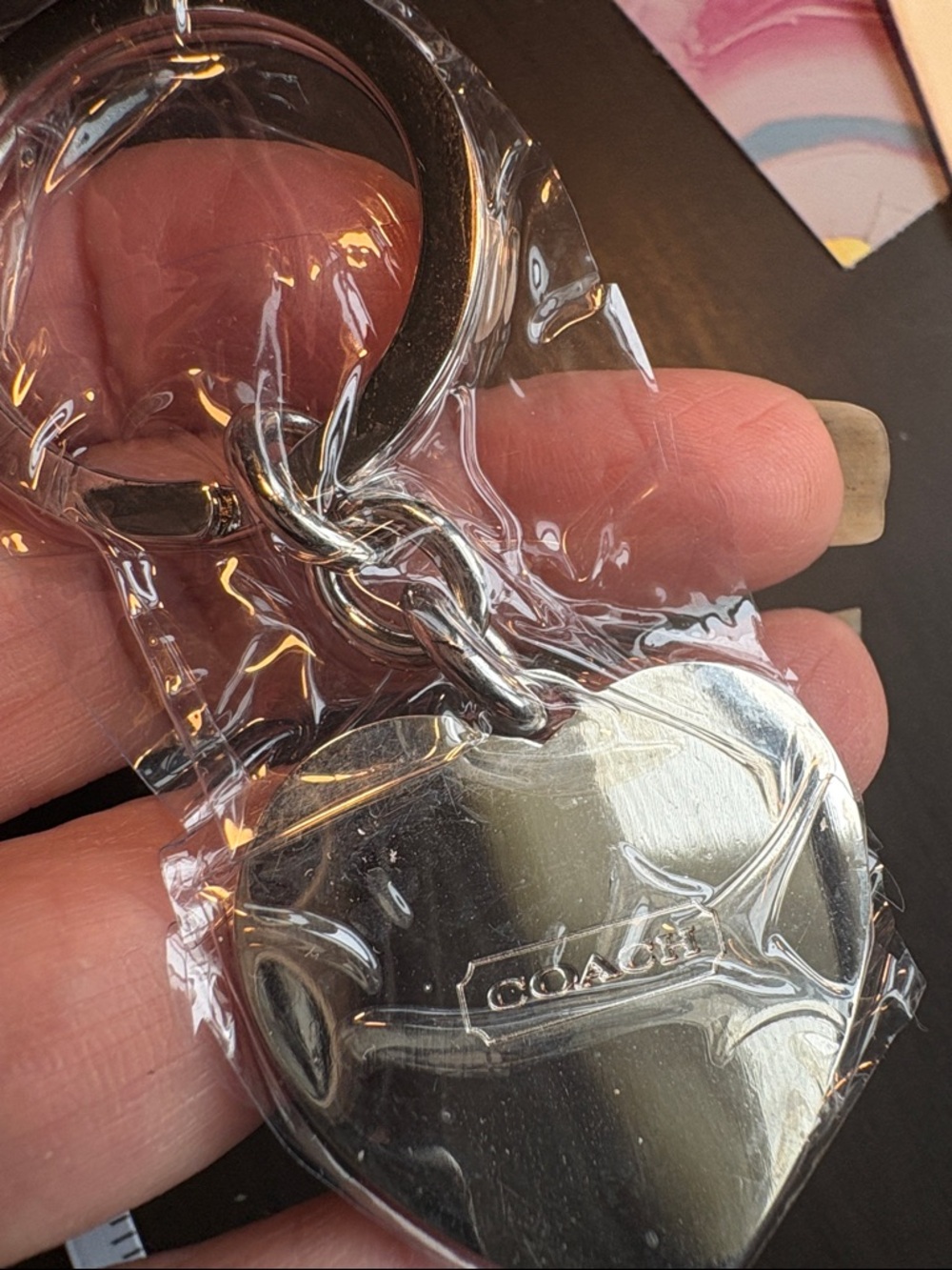 Coach Multicolor Heart Keychain - Picture 2 of 4